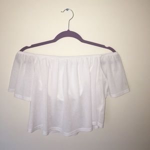 White off shoulder crop top Primark
